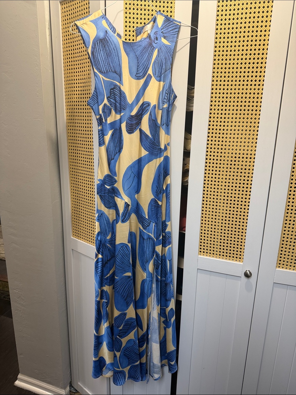 Corey Lynn Calter Sleeveless Maxi Dress in Cream & Blue Floral